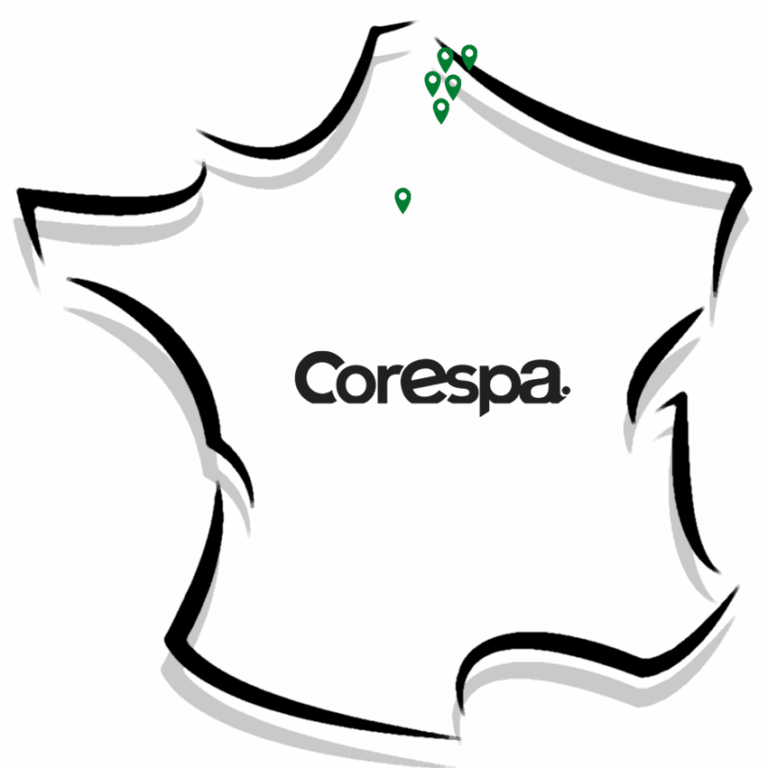 Carte de France avec localisation des clubs Corespa