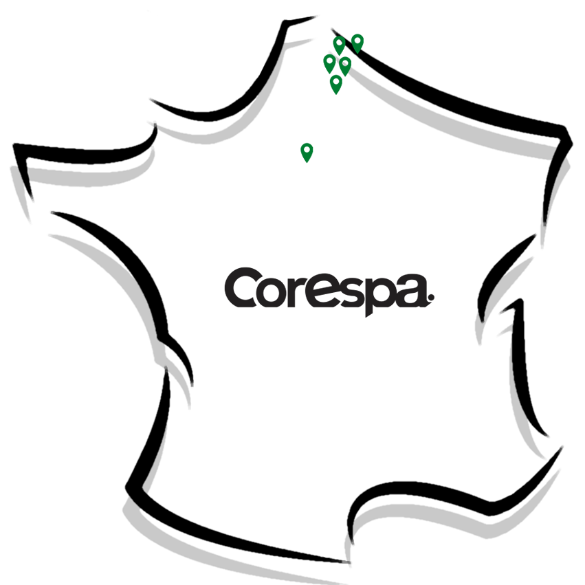 Carte de France avec localisation des clubs Corespa